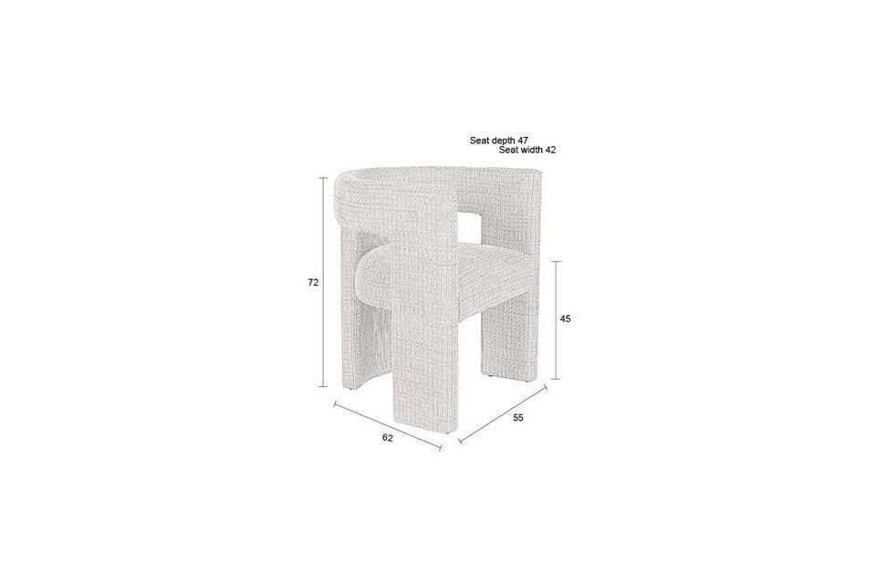 Chaise en tissu blanc cassé Medina - 10