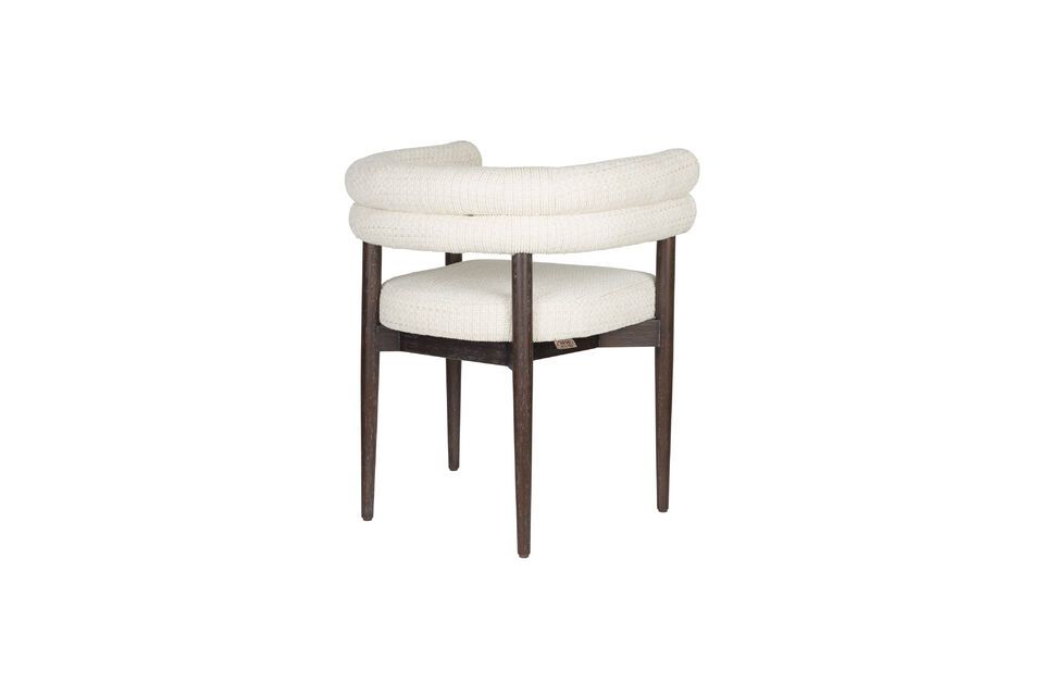 Chaise en tissu blanc cassé Sela - 8