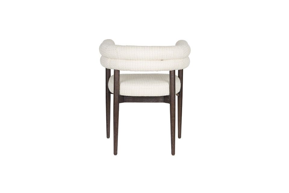 Chaise en tissu blanc cassé Sela - 9