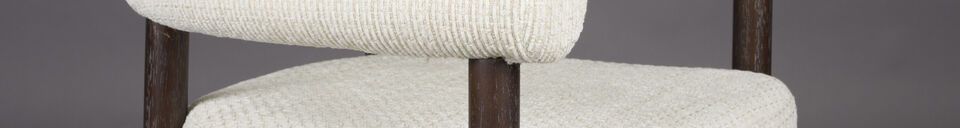 Mise en avant matière Chaise en tissu blanc cassé Sela