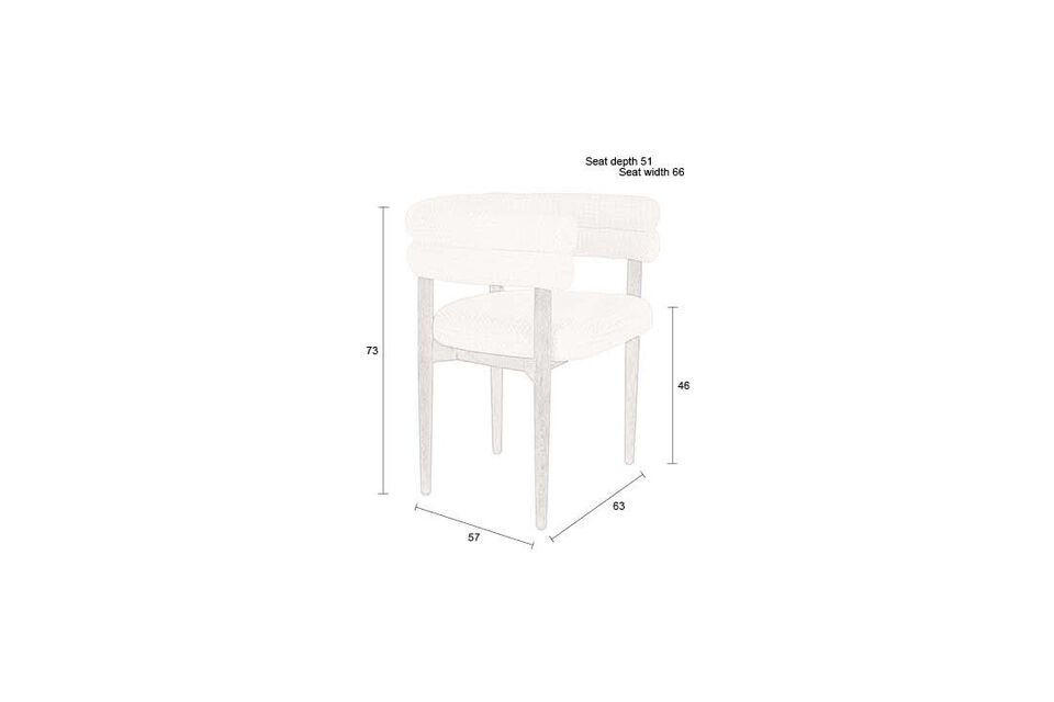Chaise en tissu blanc cassé Sela - 10