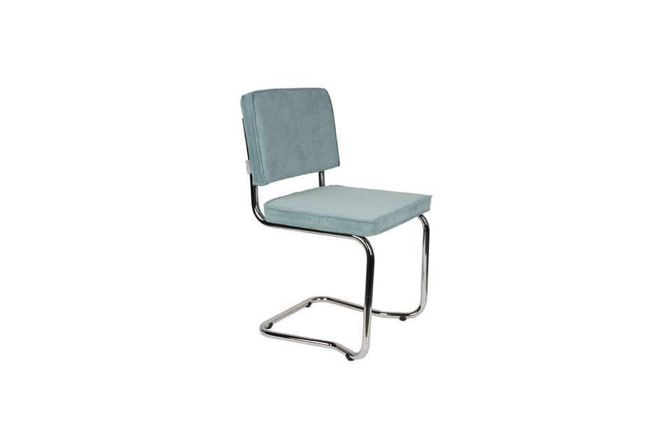 Chaise en tissu bleu Ridge Kink Rib Zuiver