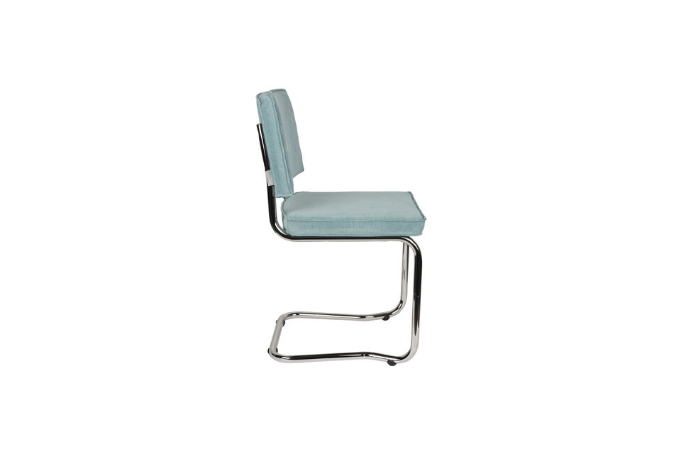Chaise en tissu bleu Ridge Kink Rib - 13