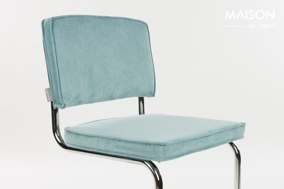Chaise en tissu bleu Ridge Kink Rib - 20