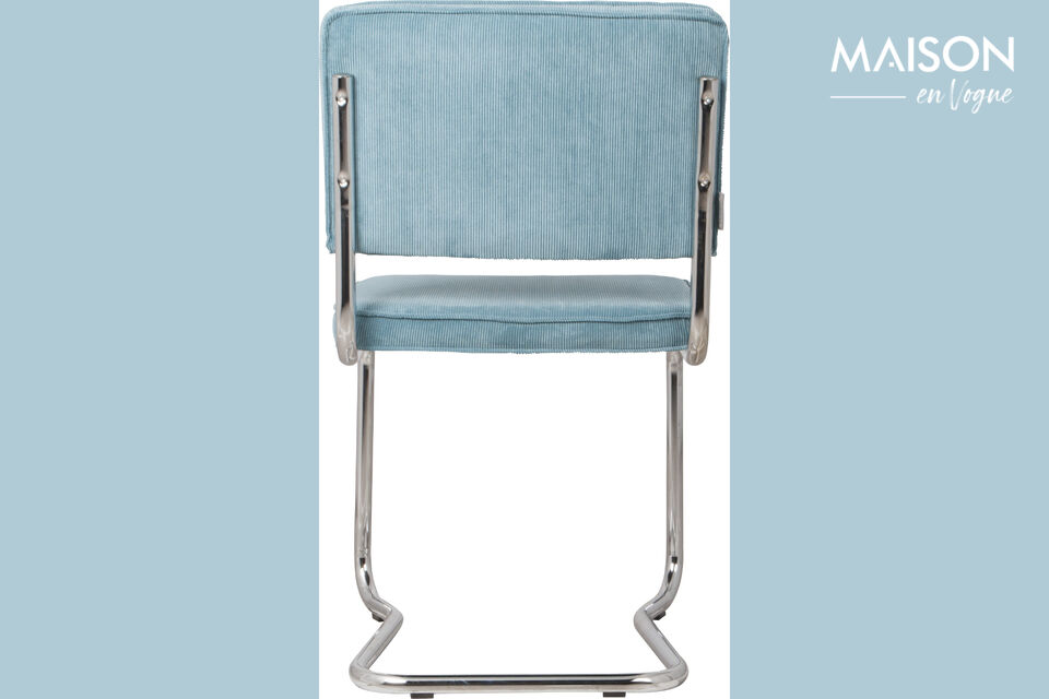 Chaise en tissu bleu Ridge Kink Rib - 7
