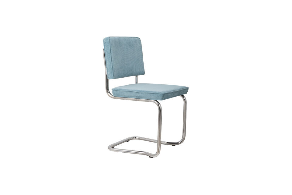 Chaise en tissu bleu Ridge Kink Rib - 12