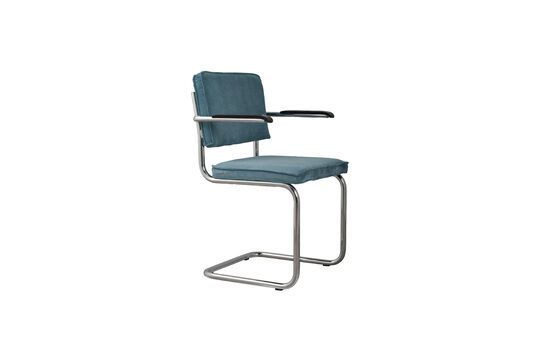 Chaise en tissu côtelé bleu Ridge