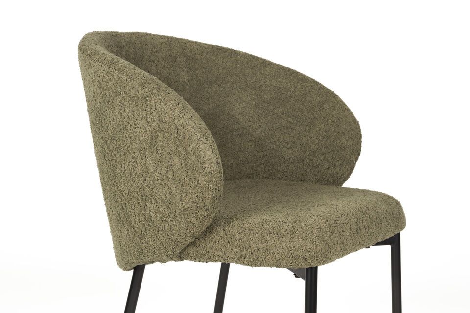 Chaise en tissu gris Ayle - 9