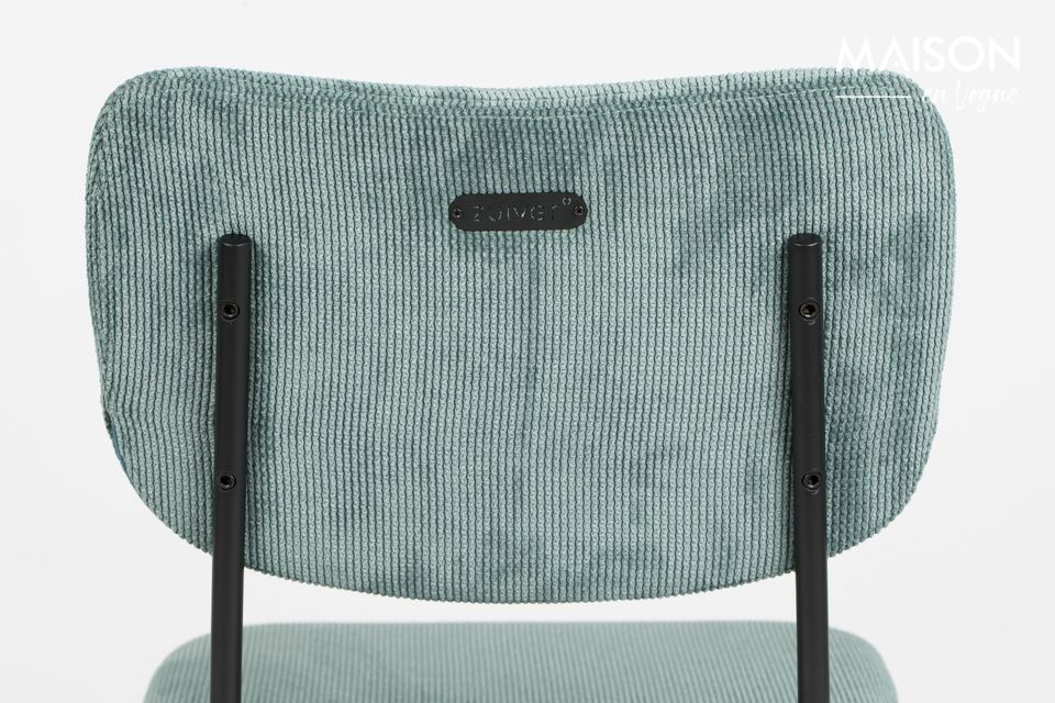 Chaise en tissu gris-bleu Benson - 5
