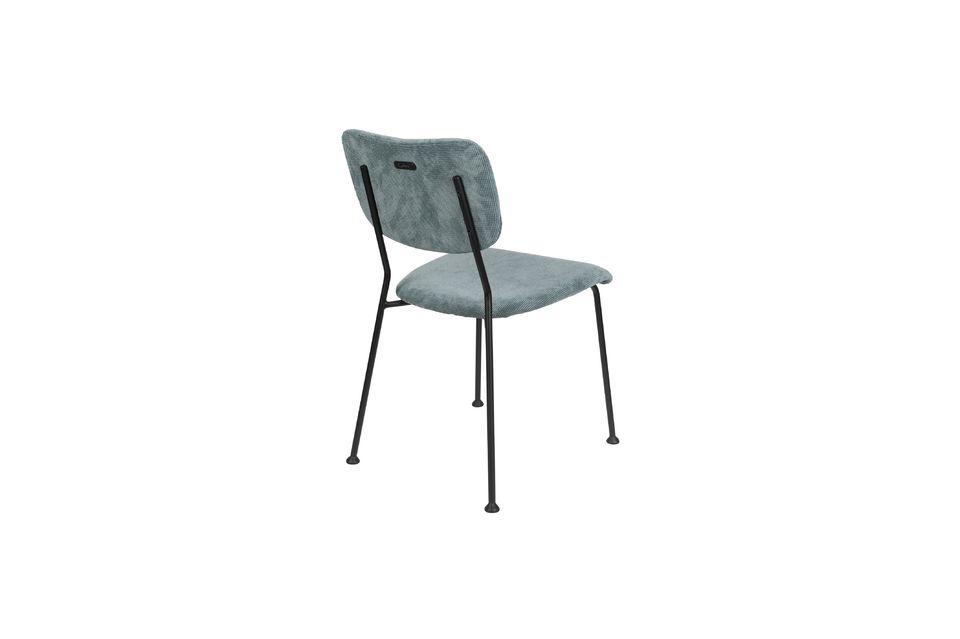 Chaise en tissu gris-bleu Benson - 9