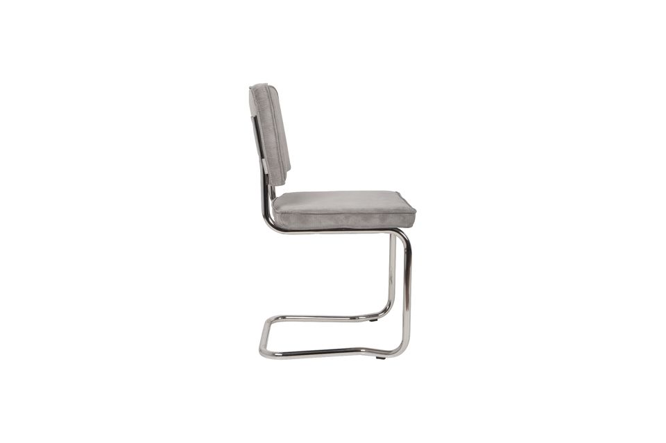 Chaise en tissu gris clair Ridge Kink Rib - 8