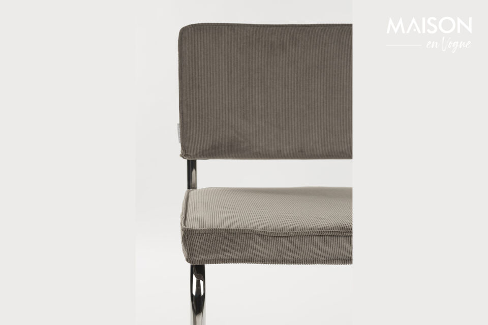 Chaise en tissu gris foncé Ridge Kink Rib - 17