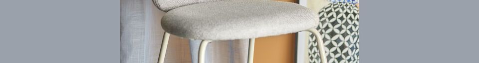Mise en avant matière Chaise en tissu gris Ponte