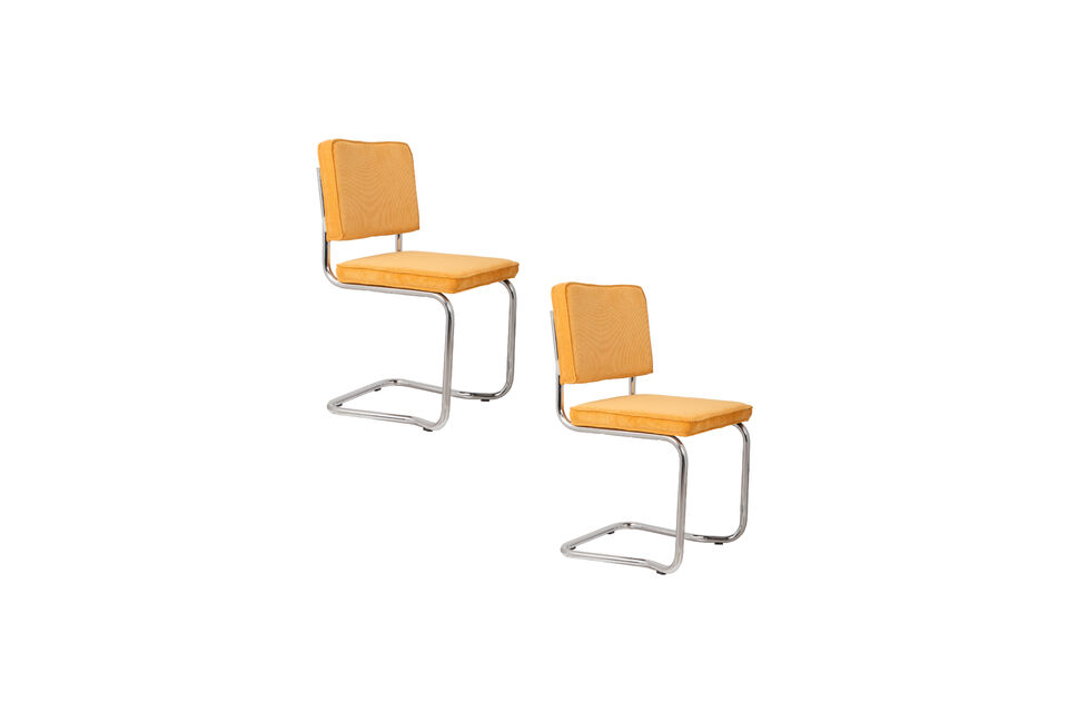 Chaise en tissu jaune Ridge Kink Rib - 15