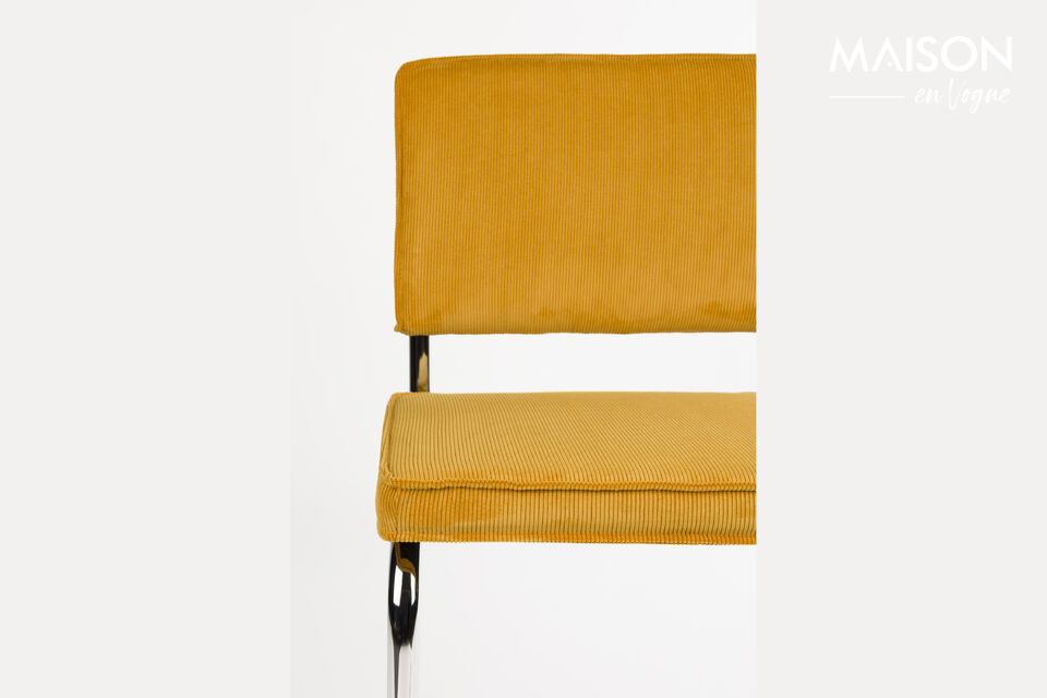 Chaise en tissu jaune Ridge Kink Rib - 16