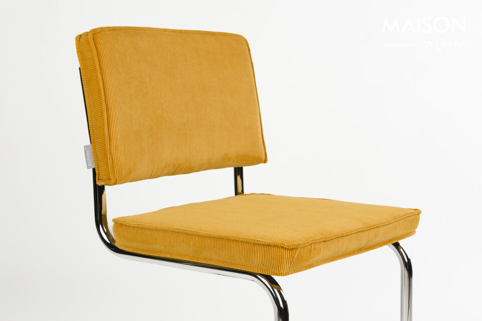 Chaise en tissu jaune Ridge Kink Rib - 17
