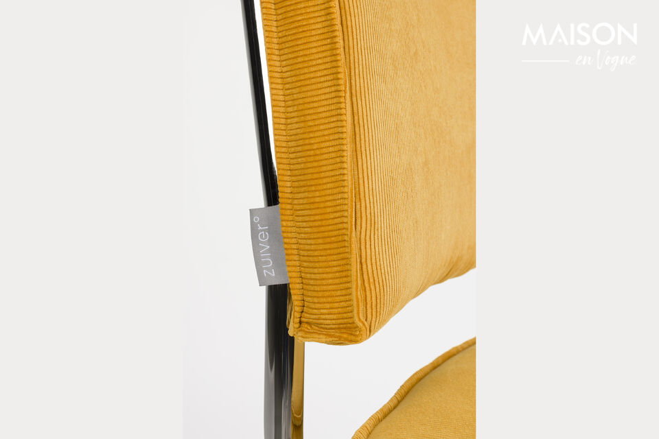 Chaise en tissu jaune Ridge Kink Rib - 18
