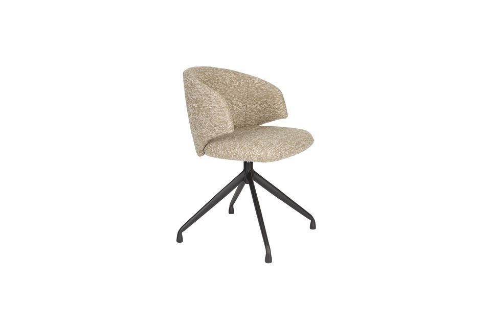 Chaise en tissu marron Balado White Label