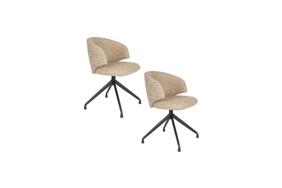 Chaise en tissu marron Balado - 7