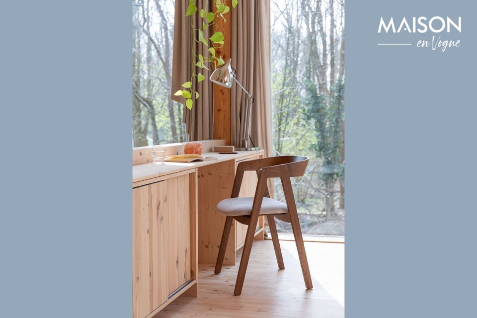 Chaise en tissu marron Mads Zuiver