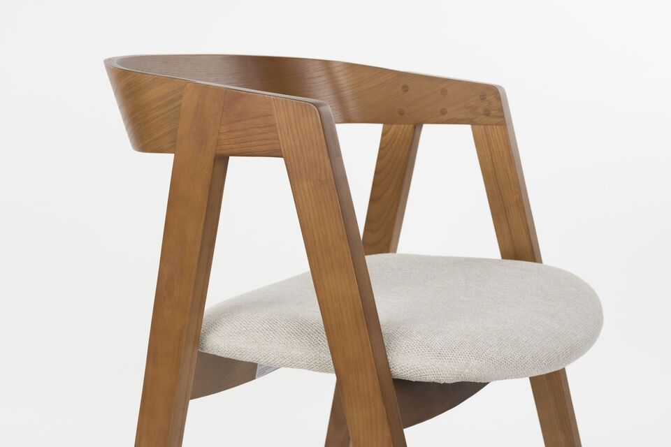 Chaise en tissu marron Mads - 8