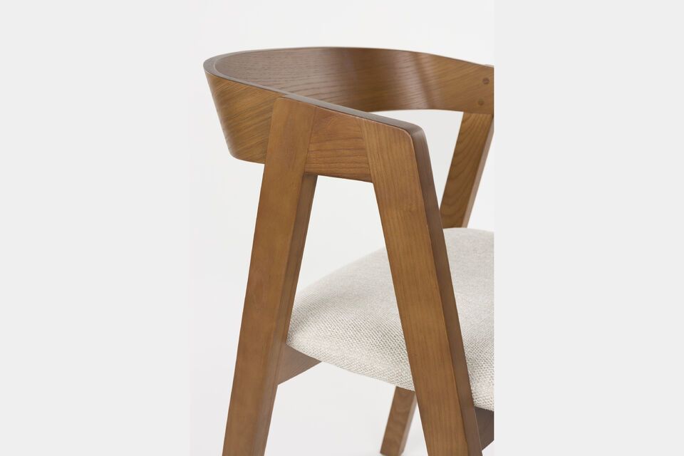 Chaise en tissu marron Mads - 9
