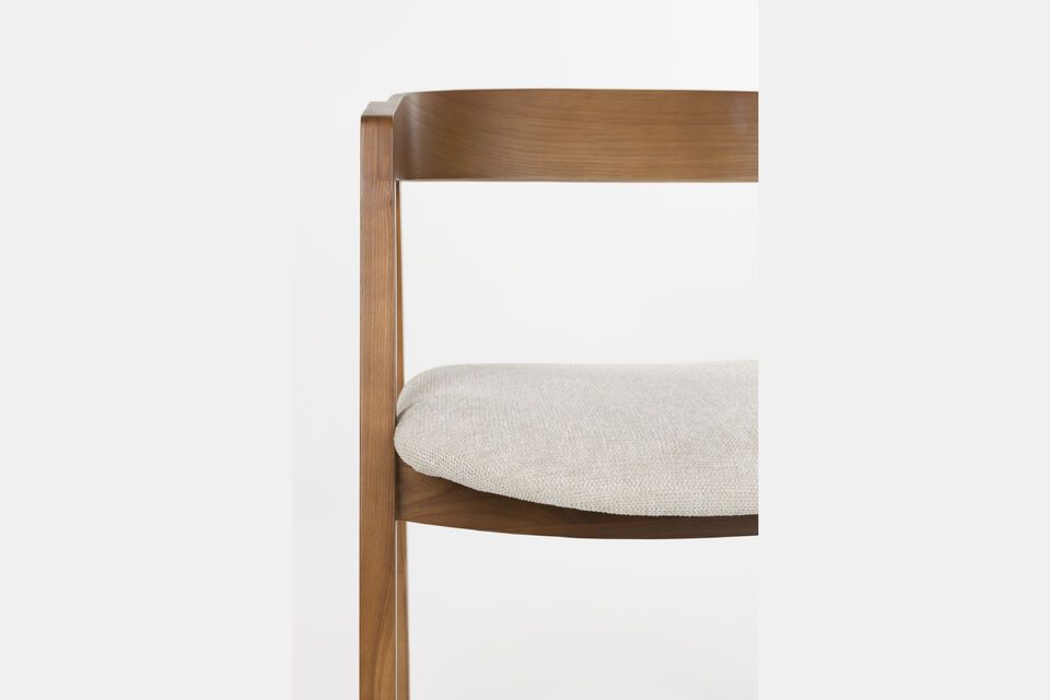 Chaise en tissu marron Mads - 10