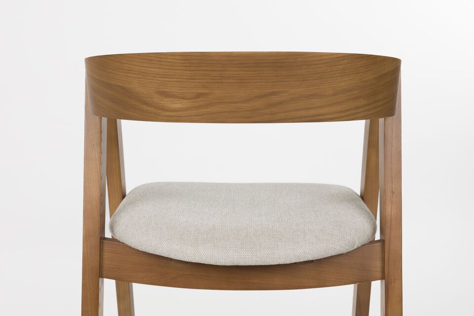 Chaise en tissu marron Mads - 11