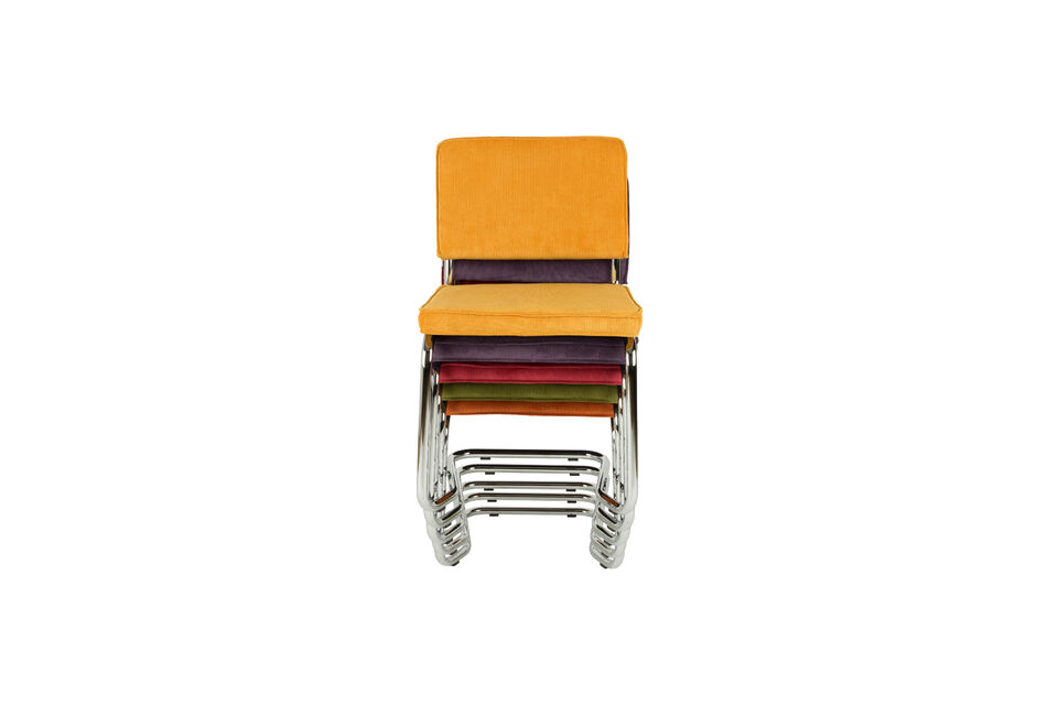 Chaise en tissu noir Ridge Kink Rib - 17