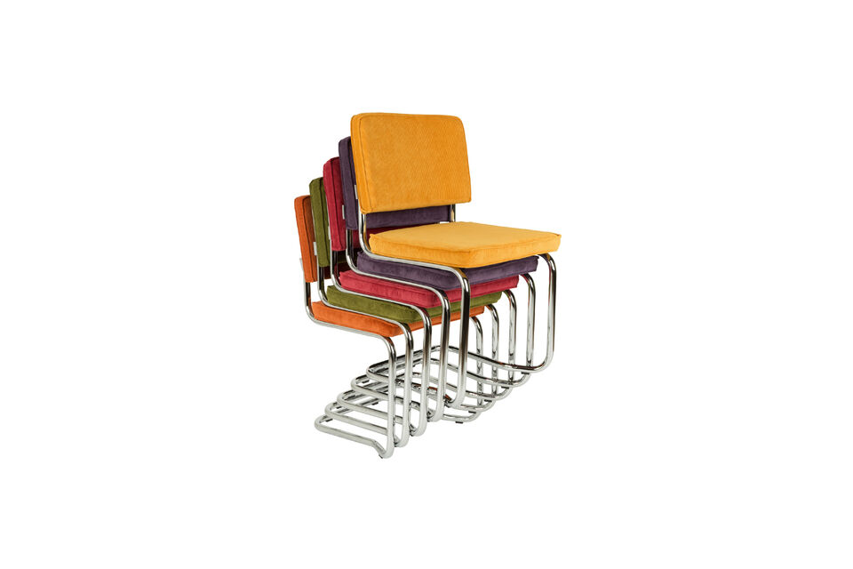 Chaise en tissu noir Ridge Kink Rib - 18