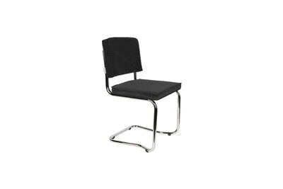Chaise en tissu noir Ridge Kink Rib