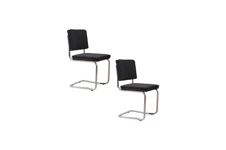 Chaise en tissu noir Ridge Kink Rib - 15