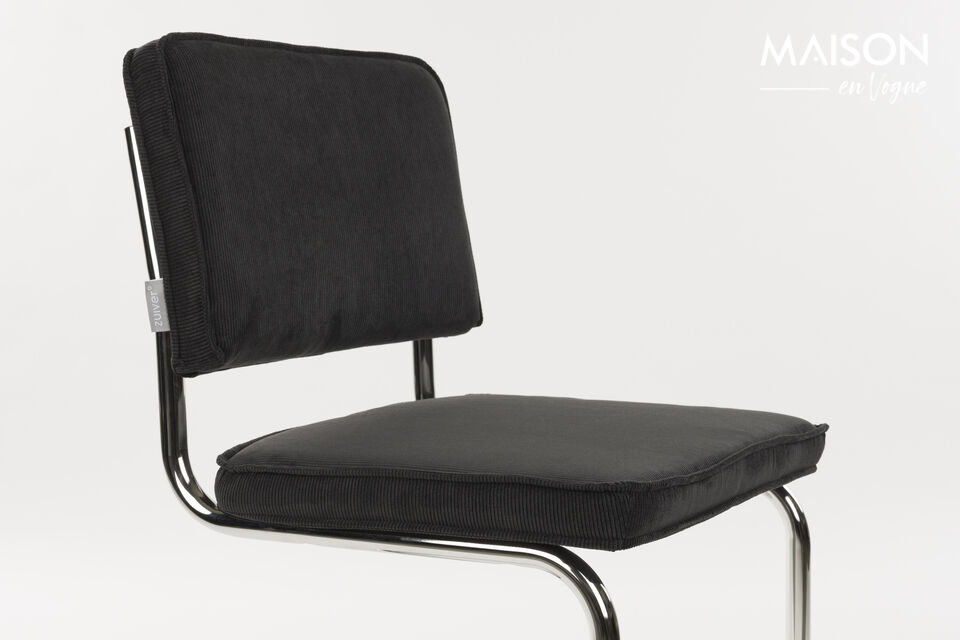 Chaise en tissu noir Ridge Kink Rib - 21