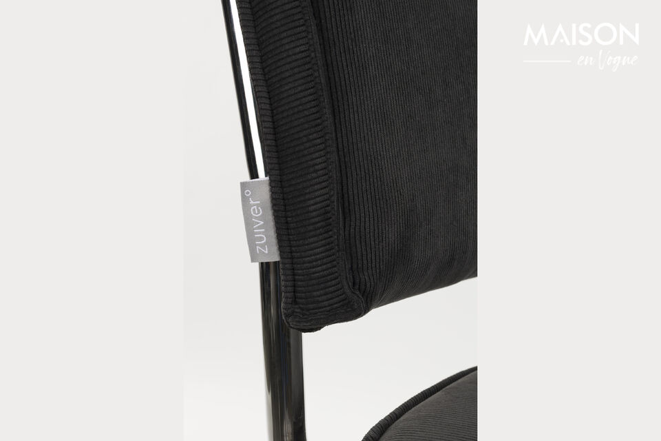 Chaise en tissu noir Ridge Kink Rib - 22