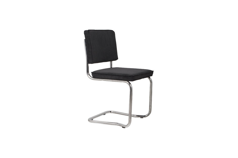 Chaise en tissu noir Ridge Kink Rib - 19
