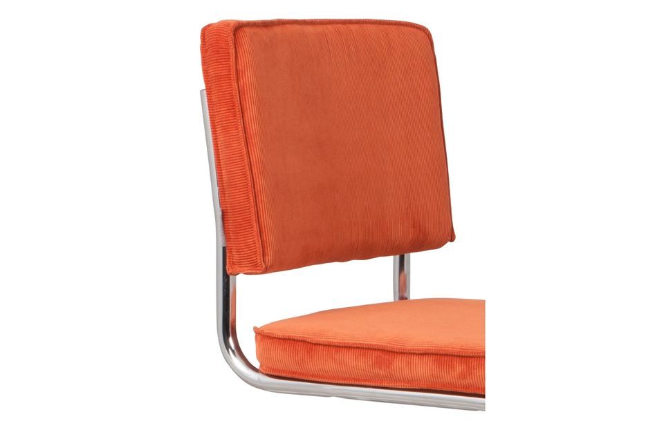 Chaise en tissu orange Ridge Rib - 4