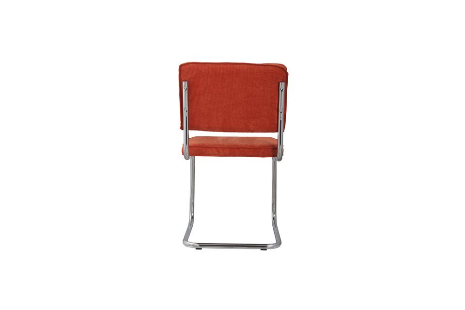 Chaise en tissu orange Ridge Rib - 6