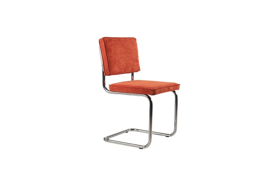 Chaise en tissu orange Ridge Rib Zuiver