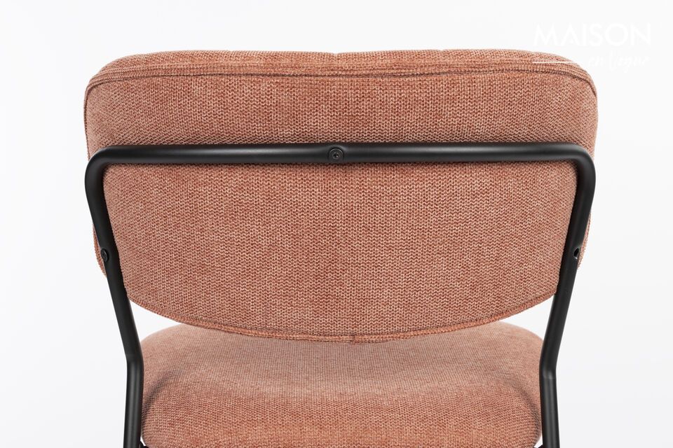 Chaise en tissu rose Jolien - 9