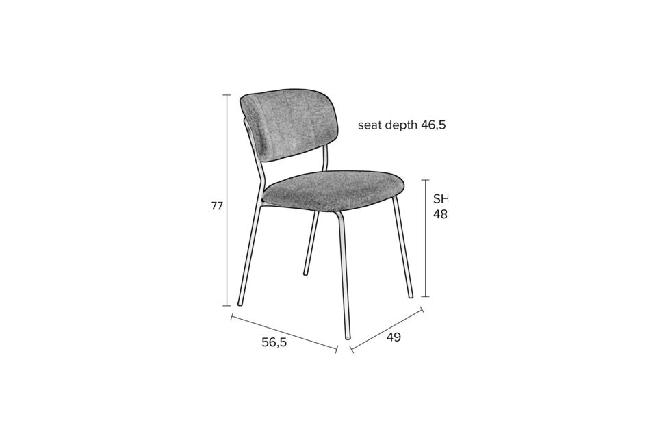 Chaise en tissu rose Jolien - 8