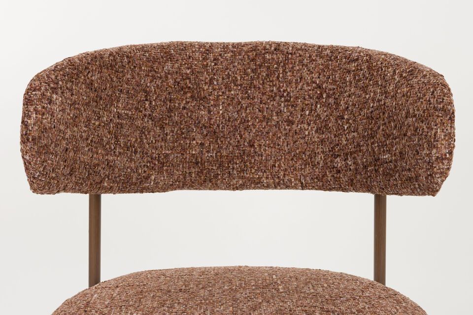 Chaise en tissu rouge Claes - 9