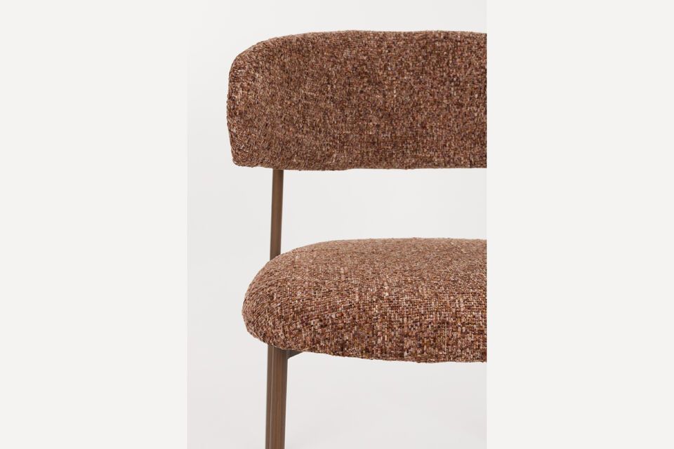 Chaise en tissu rouge Claes - 11