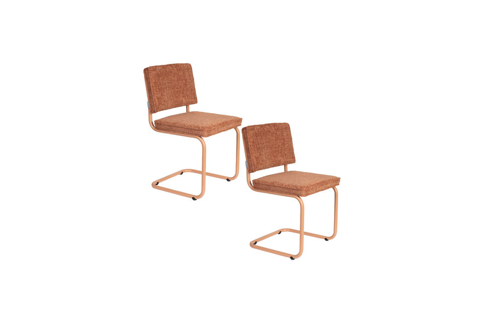 Chaise en tissu terracotta Ridge Soft - 9