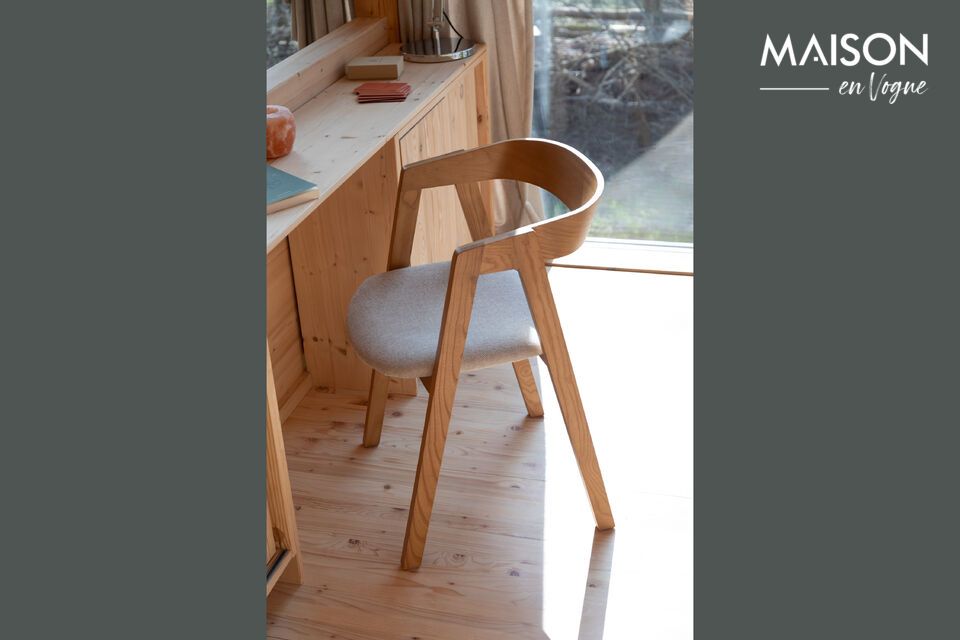 Chaise en tissue beige Mads Zuiver