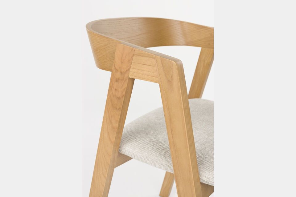 Chaise en tissue beige Mads - 10