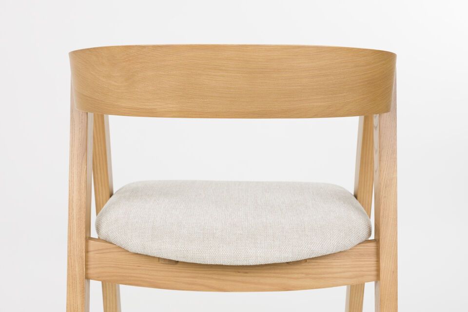 Chaise en tissue beige Mads - 12