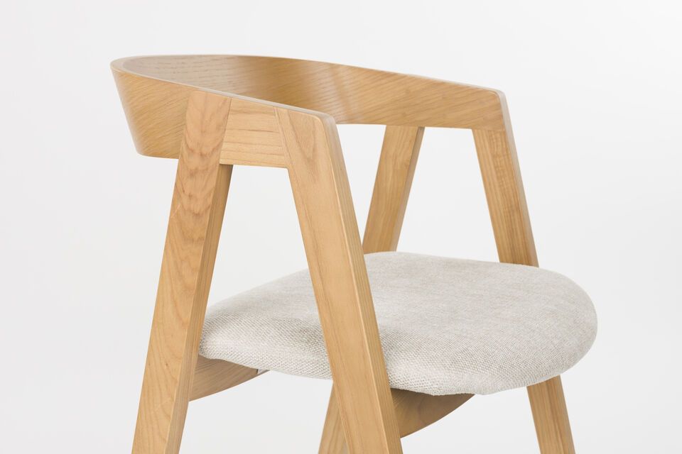 Chaise en tissue beige Mads - 14