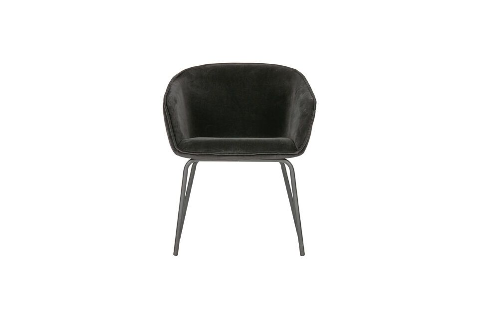 Chaise en velour noir Sien Woood