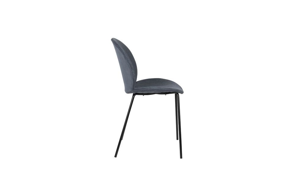 Chaise en velours bleu Bonnet - 10