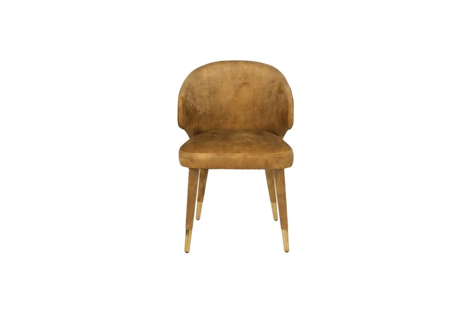 Chaise en velours ocre Lunar Dutch Bone